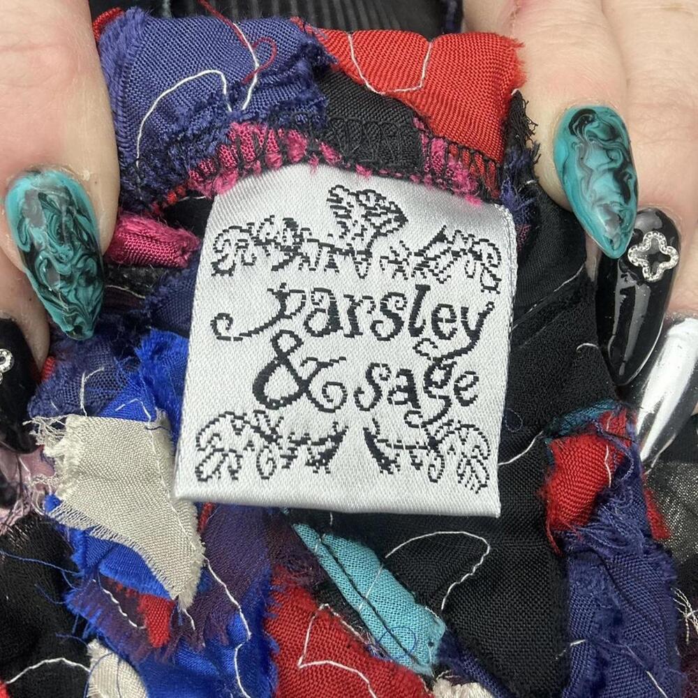 Multicolor Patchwork Fabric Applique Reversible J… - image 7